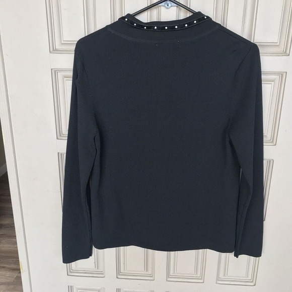 Corducci Sweater Jacket SzM Black Long Sleeve Rhinestones Pre-Owned - Picture 7 of 11